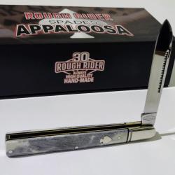Couteau Rough Ryder Black Appaloosa Doctor Lame Acier 440 Manche Os Slip Joint Boite Collector