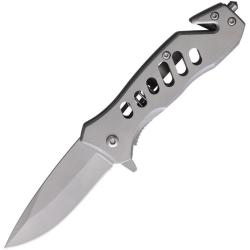 Couteau S-TEC T27033SL Lame Acier Inox Manche Acier Inoxydable Gris Linerlock A/O STT27033SL
