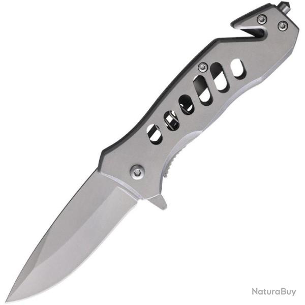 Couteau S-TEC T27033SL Lame Acier Inox Manche Acier Inoxydable Gris Linerlock A/O STT27033SL