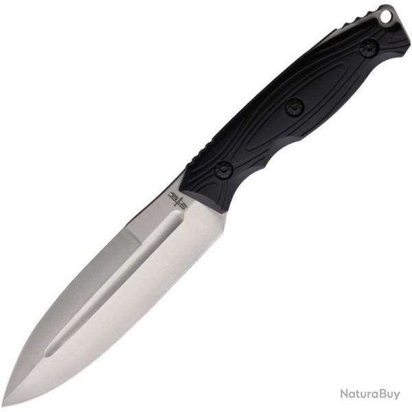 Couteau Fixe S-TEC T25146 Lame Acier Inox Manche Nylon Noir �tui Plastique STT25146