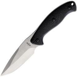 Couteau Fixe S-TEC T25145 Lame Acier Inox Manche Plastique Noir &Eacute;tui Plastique STT25145