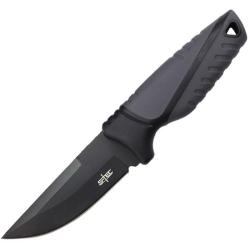 Couteau S-TEC Utility T22187BK-1 Lame Acier Inox Manche ABS Noir et Gris &Eacute;tui Plastique STT22187BK1