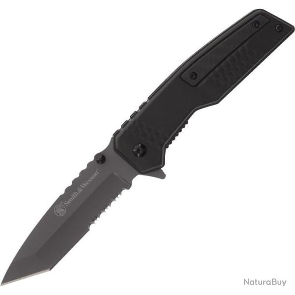 Couteau Smith & Wesson Special Ops Lame Acier Inox Manche Carbone Noir Linerlock A/O SW1160827