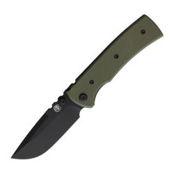 Couteau Chaves Redencion 229 Drop Point Lame Acier Elmax Noire Manche G10 Vert OD CHAV14550