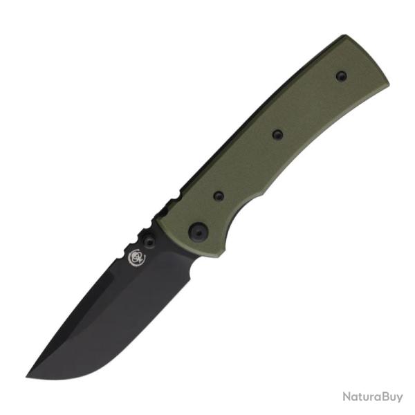 Couteau Chaves Redencion 229 Drop Point Lame Acier Elmax Noire Manche G10 Vert OD CHAV14550