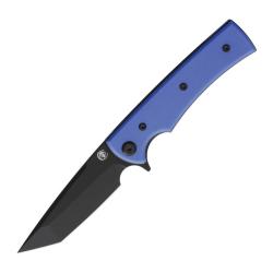 Couteau Pliant Chaves Liberation Street Tanto Lame Acier Elmax Noire Manche G10 Bleu CHAV14533