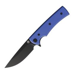 Couteau Chaves Liberation Street Drop Point Lame Acier Elmax Noire Manche G10 Bleu CHAV14532