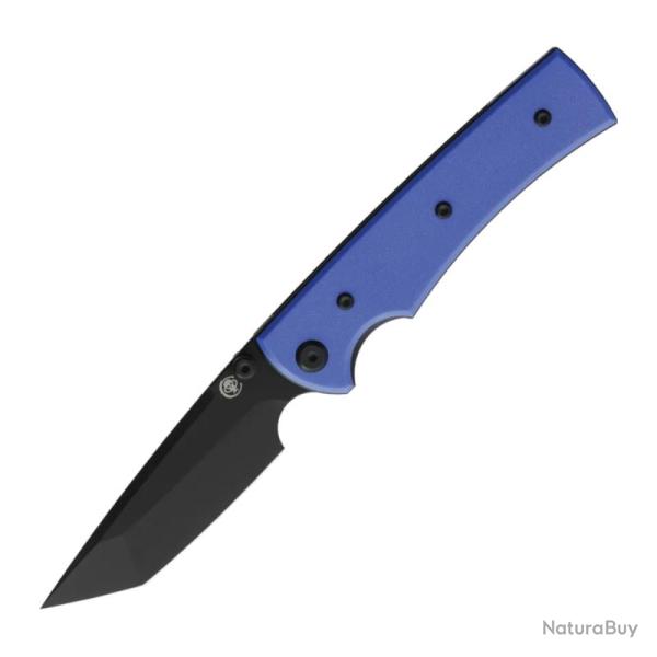 Couteau Pliant Chaves Liberation 229 Tanto Lame Acier Elmax Noire Manche G10 Bleu CHAV14521