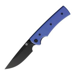 Couteau Pliant Chaves Liberation 229 Drop Point Lame Acier Elmax Noire Manche G10 Bleu CHAV14520