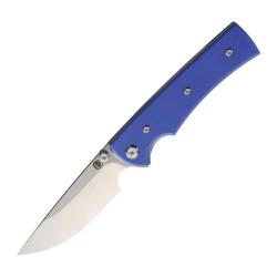 Couteau Pliant Chaves Liberation 229 Drop Point Lame Acier Elmax Manche G10 Bleu Linerlock CHAV14518