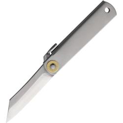 Couteau Higonokami VG-10 Compact Lame Acier VG-10 Manche Acier Gris Friction Made In Japan HIGOBL162