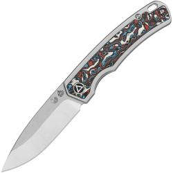 Couteau QSP Puffin Lame Acier S35VN Manche Titane Gris Framelock QS127G1