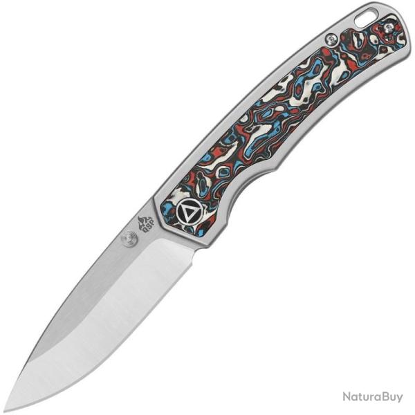 Couteau QSP Puffin Lame Acier S35VN Manche Titane Gris Framelock QS127G1