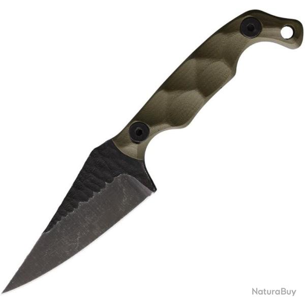 Couteau Fixe Stroup Mini1 Lame Acier 1095 Manche G10 Vert �tui Kydex Made In USA STPMINI1ODG10S