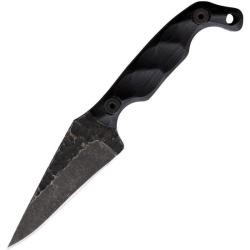 Couteau Fixe Stroup Mini Lame Acier 1095 Manche G10 Noir &Eacute;tui Kydex Made In USA STPMINIBG10S