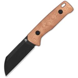 Couteau Fixe QSP Baby Penguin Lame Acier 14C28N Manche G10 Cuivr&eacute; &Eacute;tui Cuir QS130BPC2