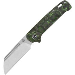Couteau QSP Penguin Lame Acier 20CV Manche FatCarbon Vert Slip Joint QS130SJE1