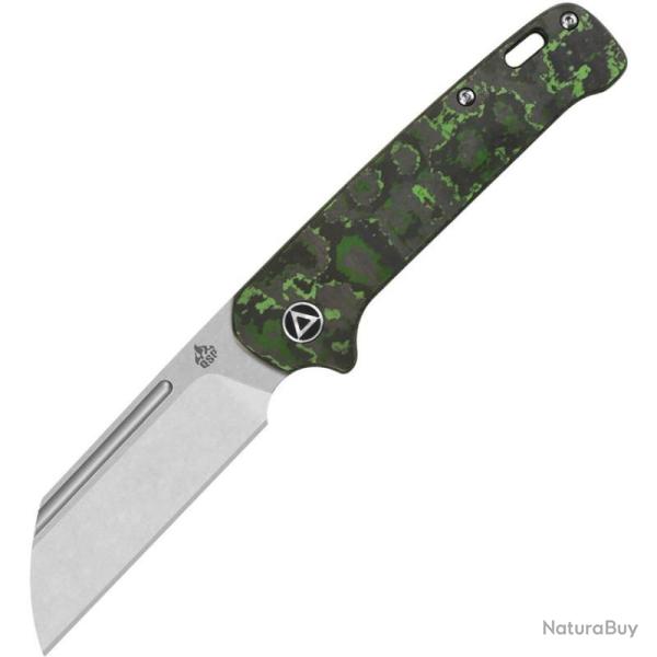 Couteau QSP Penguin Lame Acier 20CV Manche FatCarbon Vert Slip Joint QS130SJE1