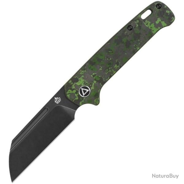 Couteau QSP Penguin Lame Acier 20CV Manche FatCarbon Vert Slip Joint QS130SJE2