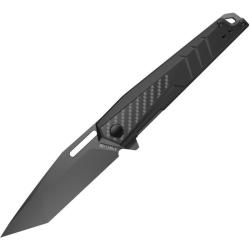 Couteau Real Avid RAV-6 Lame Acier 8Cr13MoV Manche Aluminium Noir et Carbone Linerlock A/O AVRAV6