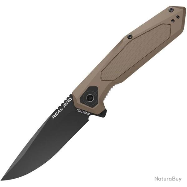 Couteau Real Avid RAV-3 Lame Acier 8Cr13MoV Manche Aluminium Coyote Linerlock A/O AVRAV3