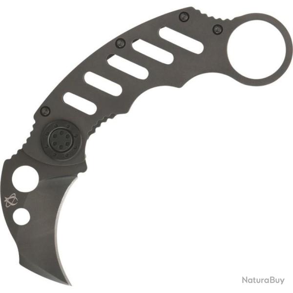 Couteau Pliant Mantis Midnight Karambit Lame Acier M-VX Manche Inox Noir Framelock MANMK