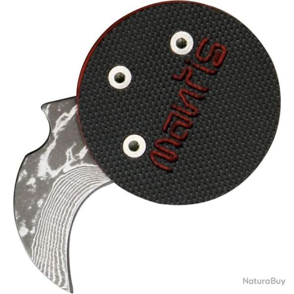 Couteau Pliant Mantis Civilianaire Lame Damas Manche G10 Noir et Rouge MANMCK1
