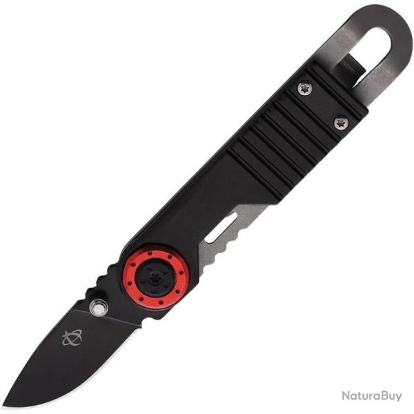 Couteau Pliant Mantis Churchkey Lame Acier 420J2 Manche Aluminium Noir et Rouge Framelock MANM3