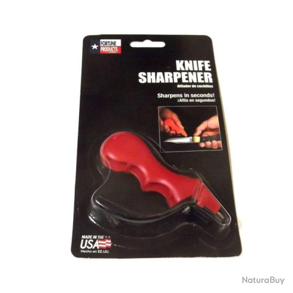 Aff�teur AccuSharp Knife Sharpener Carbure Diamant� Manche ABS Rouge Made In USA AS1002C