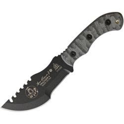 Couteau TOPS Tracker Mini RMT Lame Acier 1095 Manche Micarta Noir &Eacute;tui Kydex Made In USA TPTBT040RMT