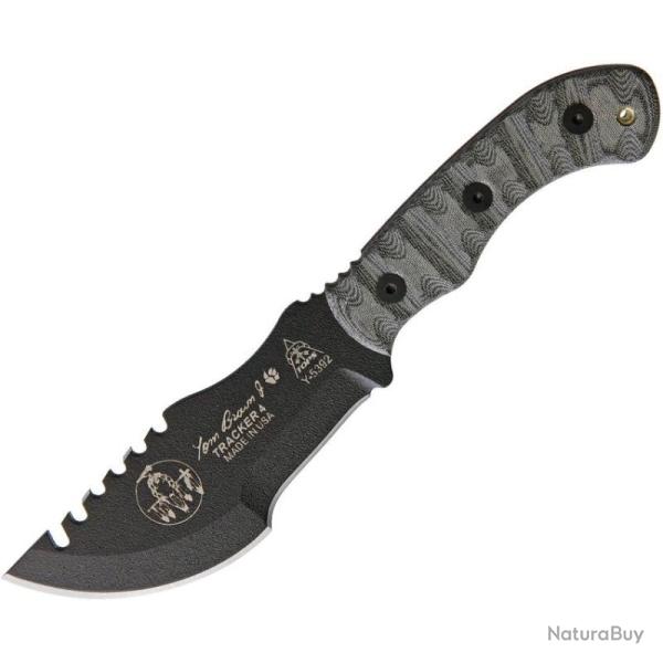 Couteau TOPS Tracker Mini RMT Lame Acier 1095 Manche Micarta Noir �tui Kydex Made In USA TPTBT040RMT