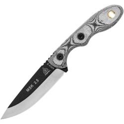 Couteau Fixe TOPS Mini Scandi Lame Acier 1095 Manche Micarta Noir &Eacute;tui Kydex Made In USA TPMSKBLM