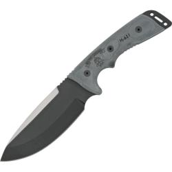 Couteau Fixe TOPS Outpost Command Lame Acier 1095 Manche Micarta Noir &Eacute;tui Nylon Made In USA TPOC01