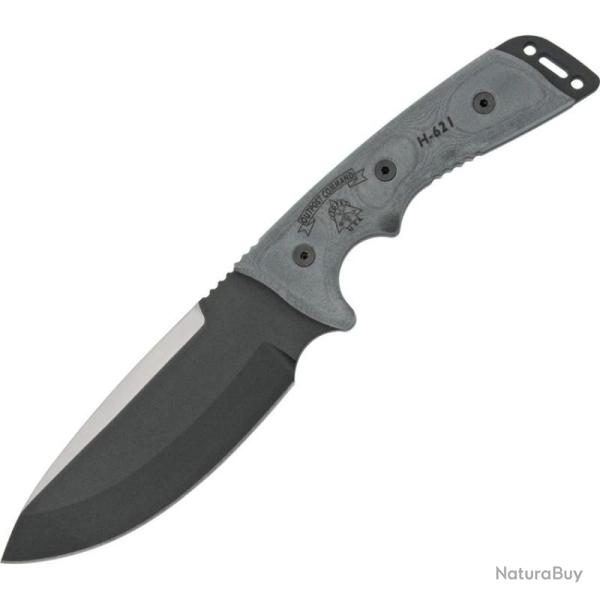 Couteau Fixe TOPS Outpost Command Lame Acier 1095 Manche Micarta Noir �tui Nylon Made In USA TPOC01