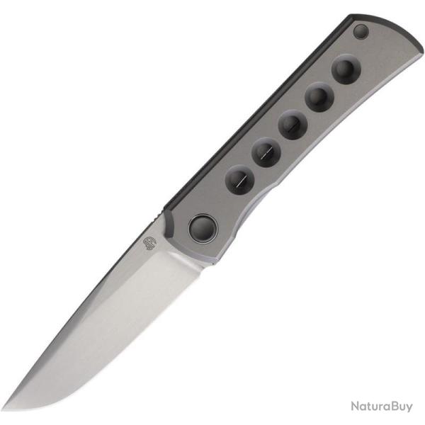 Couteau North Mountain Blade Sun Hole Lame Acier M390 Manche Titane Gris Framelock NMB2525HL