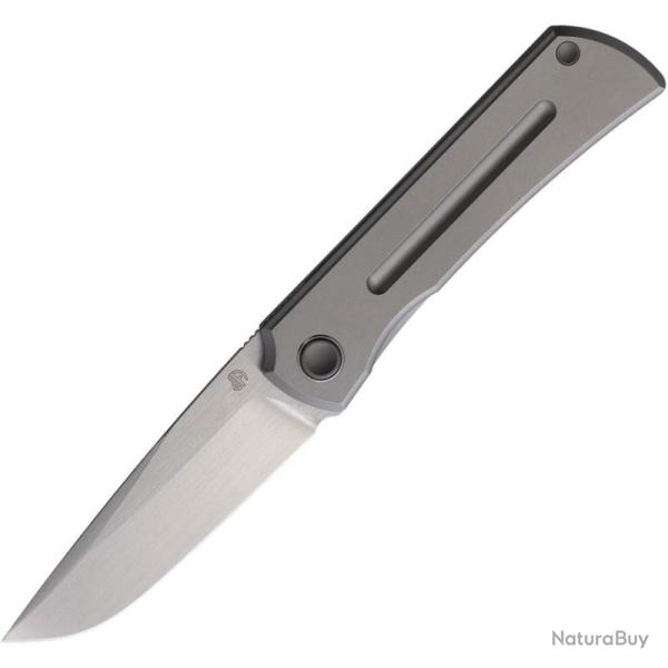 Couteau North Mountain Blade Sun Stripe Lame Acier M390 Manche Titane Gris Framelock NMB2525ST