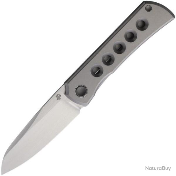 Couteau North Mountain Blade Moon Hole Lame Acier M390 Manche Titane Gris Framelock NMB2526HL