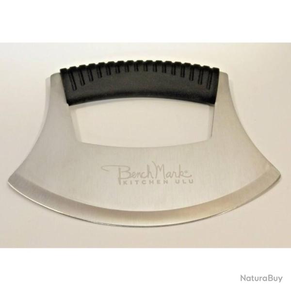 Couteau Ulu Benchmark Kitchen Ulu Lame Acier Inox Manche Synth�tique Noir Prot�ge-Lame BMK117