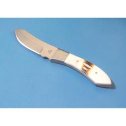 Couteau Fixe Ole Smoky Green Valley Skinner Lame Acier Inox Manche Os Second Cut Beige &Eacute;tui Cuir