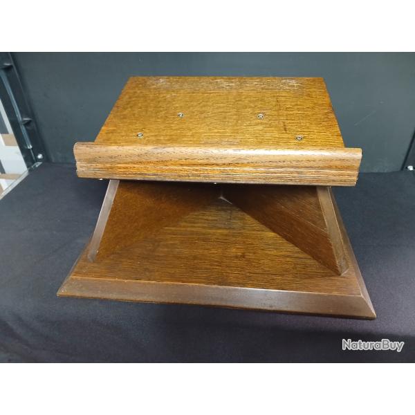 Lutrin de table ancien en ch�ne - pupitre porte-livre g�om�trique, plateau inclin�