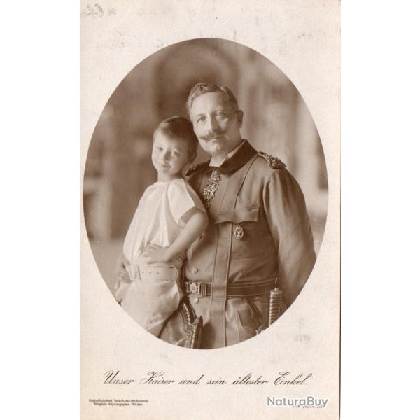 Carte postale ancienne Kaiser Wilhelm II et son petit-fils 1910 -N�4448