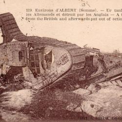 Carte postale ancienne - Environs d'Albert (Somme) - Tank britannique - N&deg;8860