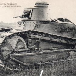Carte postale ancienne - Camp de Ch&acirc;lons - Char Renault- N&deg;8863