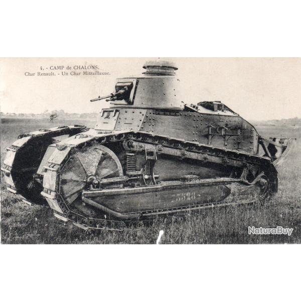Carte postale ancienne - Camp de Ch�lons - Char Renault- N�8863