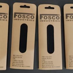 4 paires de Lacets Noirs Fosco Industries (longueur 180 cm)