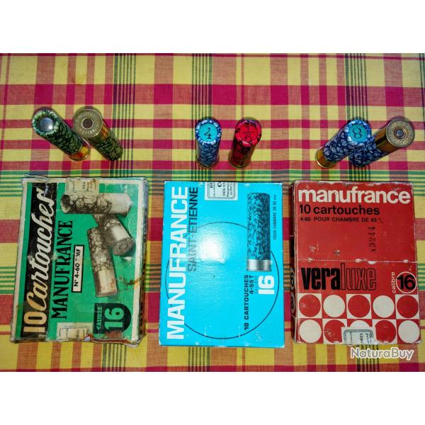 Lot de 3 bo�tes Manufrance calibre 16