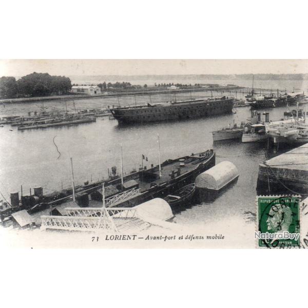 Carte postale ancienne Lorient - Avant-port et d�fense mobile- N�8869