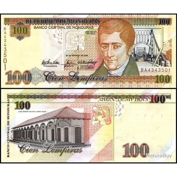 HONDURAS - Billet de 100 Lempiras - 26.08.2004 - NEUF