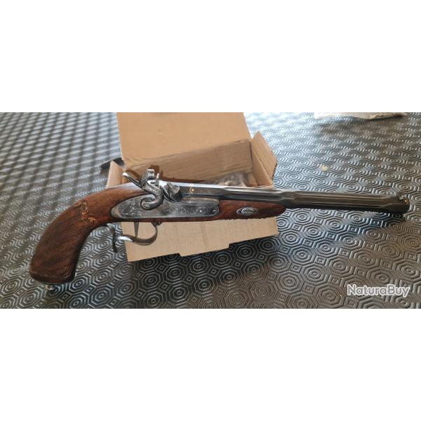 Pistolet Gastinne Renette percussion - Fabrication ARSA - Tr�s bel �tat (St�cher � remonter)