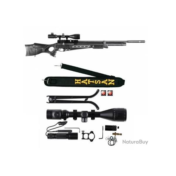 Wahoo! Carabine PCP Hatsan BT65 SB Elite Cal. 6,35mm + Lunette + Bipod + Lampe + Sangle